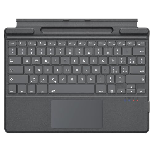 TiMOVO Italienisch Tastatur Kompatibel mit Microsoft Surface Pro 11/10/9/8/X, QWERTY Tastatur mit Trackpad und Stifthalter, Grau von TiMOVO