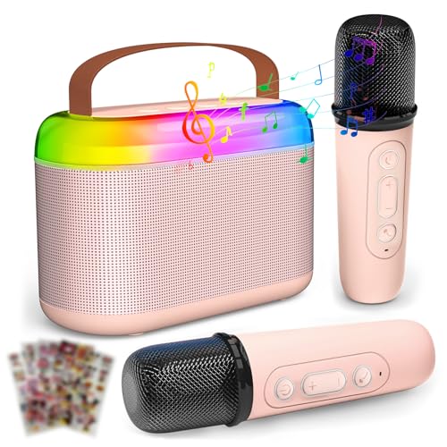 TiMOVO Karaoke Maschine für Kinder, Mini tragbare Bluetooth,Lautsprecher mit 2 drahtlosen Mikrofon und LED-Leuchten, Spielzeug Geburtstagsgeschenke mit Aufklebern für Mädchen Jungen Familie Home Party TiMOVO Karaoke Maschine für Kinder, Mini tragbare Bluetooth,Lautsprecher mit 2 drahtlosen Mikrofon und LED-Leuchten, Spielzeug Geburtstagsgeschenke mit Aufklebern für Mädchen Jungen Familie Home Party von TiMOVO