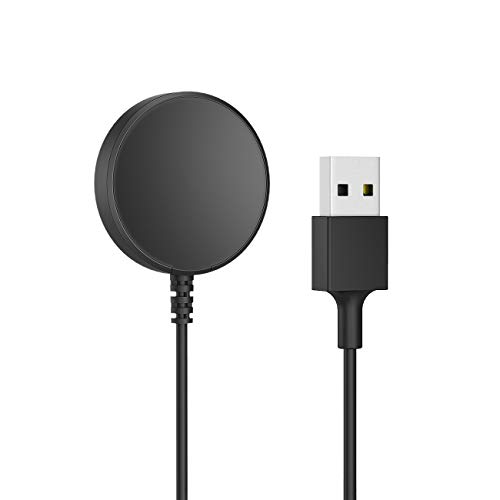 TiMOVO Ladekabel Kompatibel mit Samsung Galaxy Watch 6/6 Classic/ 5/5 Pro/4/4 Classic/3/Active 2/Active, QI Wireless Charger Dock Ladegerät Magnetisch Ladestation mit USB Kabel - Schwarz von TiMOVO