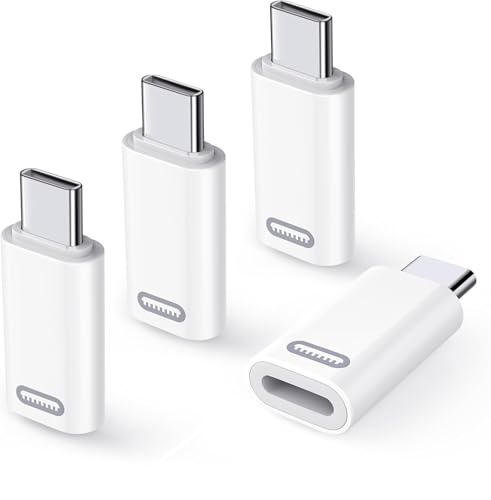 TiMOVO Lightn-ing Buchse auf USB C Stecker Adapter, 4 Stück USB C Stecker auf Lightn-ing Adapter mit PD 35W Schnell Laden/Datenübertragung für i-Phone 15/16/Pro/Pro Max/Plus/iPad Pro/Air von TiMOVO