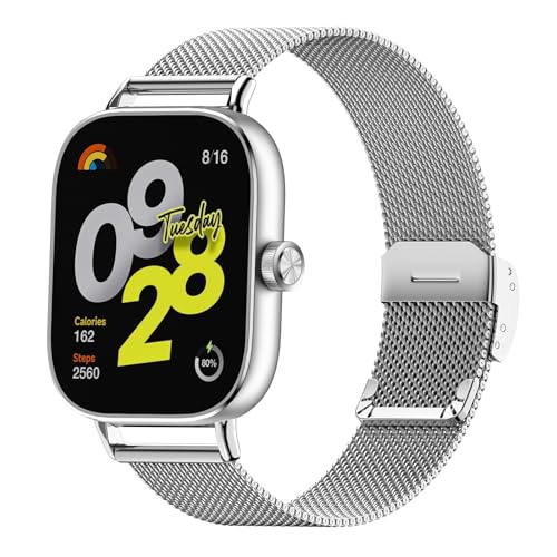 TiMOVO Metall Uhrenarmband für Redmi Watch4/Xiaomi Mi Band 8pro, Edelstahl Ultradünnes Atmungsaktives Xiaomi Redmi Watch 4 Ersatzarmband für Männer Frauen, Silber TiMOVO Metall Uhrenarmband für Redmi Watch4/Xiaomi Mi Band 8pro, Edelstahl Ultradünnes Atmungsaktives Xiaomi Redmi Watch 4 Ersatzarmband für Männer Frauen, Silber von TiMOVO