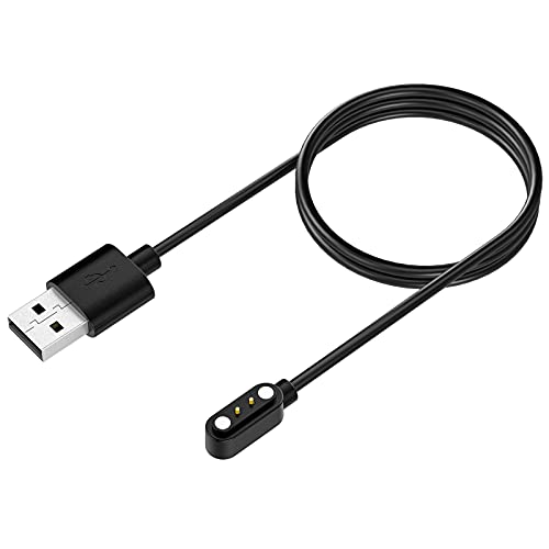 TiMOVO USB Ladekabel Kompatibel mit YAMAY VeryFitPro SW021/SW01/Willful SW023/SW025/Letsfit ID205L/Letscom ID205S/ID216/Umidigi Uwatch 3/Uwatch GT, Magnetisch 1M Ladegerät Charger Ladestation, Schwarz von TiMOVO