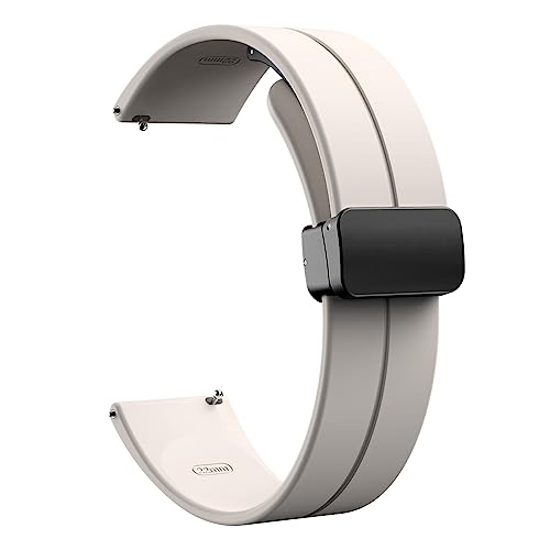 TiMOVO Universal 22mm Magnetisch Silikon Uhrenarmband, Schnellverschluss Uhrenarmbänder für Herren & Damen, Hautfreundlich Weich Sport Armband Ersatzband für 22mm Breit Uhrenanstöße, Sternenlicht Gold von TiMOVO