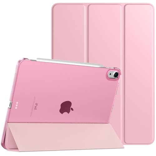 TiMOVO Hülle für iPad Air 11 Zoll (M3/M2-2025/2024), iPad Air 5./4. Generation (2022/2020) 10,9 Zoll Hülle, Schlank Schutzhülle mit Transparenter Rückseite, Auto Schlaf/Aufwach, Blumen Rosa von TiMOVO