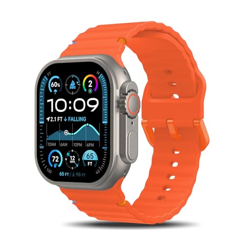 Timovo Sport Starp Kompatibel Mit Apple Watch Band 49mm 46mm 45mm 44mm 42mm füR Damen Herren, Weiches Wasserdichtes Silikon-Ersatzarmband FüR Iwatch Ultra 2/Ultra/Serie 10/9/8/7/6/5/4/3/2/1/Se, Orange Timovo Sport Starp Kompatibel Mit Apple Watch Band 49mm 46mm 45mm 44mm 42mm füR Damen Herren, Weiches Wasserdichtes Silikon-Ersatzarmband FüR Iwatch Ultra 2/Ultra/Serie 10/9/8/7/6/5/4/3/2/1/Se, Orange von TiMOVO
