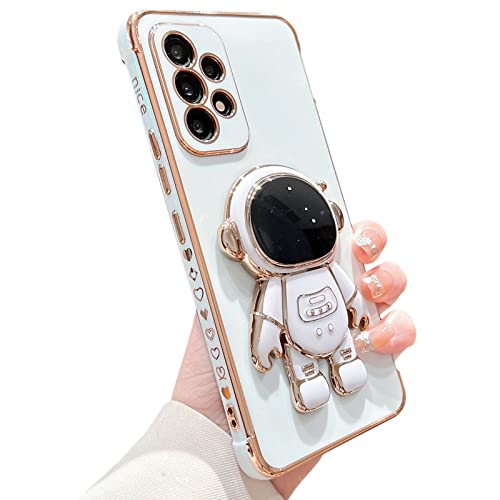 Tiahf Hülle für Samsung Galaxy A13 4G, Handyhülle mit Astronaut Ständer Halterung Hülle Silikon Kreative Liebe Herz Muster Motiv Weich TPU Case Dünn Schutzhülle für Samsung Galaxy A13 4G,Weiß von Tiahf