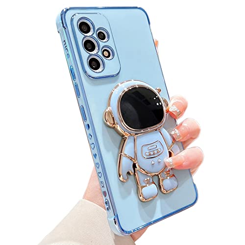 Tiahf Hülle für Samsung Galaxy A13 4G, Handyhülle mit Astronaut Ständer Halterung Hülle Silikon Kreative Liebe Herz Muster Motiv Weich TPU Case Dünn Schutzhülle für Samsung Galaxy A13 4G,Blau von Tiahf