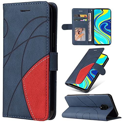 Tiahf Hülle für Xiaomi Redmi Note 9 Pro/Xiaomi Redmi Note 9S Handyhülle, Handytasche Flip Case Klappbar Leder mit Kartenfach Komplettschutz Klapphülle für Redmi Note 9 Pro/Redmi Note 9S,Blau von Tiahf