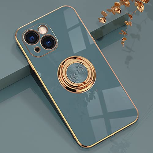 Tiahf Hülle für iPhone 13, Schutzhülle Case Handyhülle mit Ständer Ring Halterung Fingerhalter Silikon Weich TPU Ultra Dünn Slim Bunt Cover Silikonhülle für iPhone 13,Grau von Tiahf