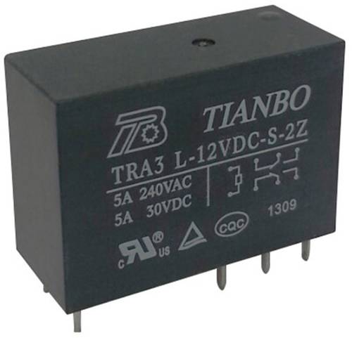 Tianbo Electronics TRA3 L-12VDC-S-2Z Printrelais 12 V/DC 8A 2 Wechsler Tianbo Electronics TRA3 L-12VDC-S-2Z Printrelais 12 V/DC 8A 2 Wechsler von Tianbo Electronics