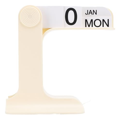 Umklappbarer Permanent-Kalender, ewiger Kalender mit Datumsanzeige, Wochen- und Monats-Anzeige, für Büro, Heim-Desktop-Dekoration (weiß) von TianqqYongyong