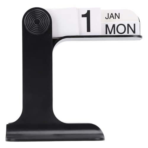 Umklappbarer Permanent-Kalender, ewiger Kalender mit Datumsanzeige, Wochen- und Monatsanzeige, für Büro, Heim-Desktop-Dekoration, Schwarz von TianqqYongyong