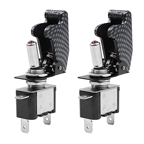 Tiardey 2pcs 12V 20A LED Light Heavy Duty Wippschalter mit wasserdichter Abdeckung SPST ON/Off 3Pin für Auto LKW Boot ASW-07D - Rot Tiardey 2pcs 12V 20A LED Light Heavy Duty Wippschalter mit wasserdichter Abdeckung SPST ON/Off 3Pin für Auto LKW Boot ASW-07D - Rot von Tiardey