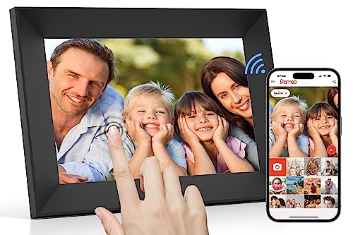 Digitaler Bilderrahmen WLAN 8 Zoll Touchscreen Elektronischer Bilderrahmen mit 16GB Speicher, Auto-Rotate, Wandmontierbar, Fotos und Videos über APP Frameo für Eltern/Ehepaare/Freunde/Familie von Tibuta
