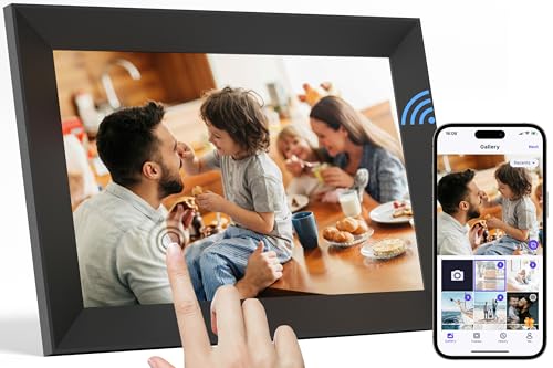 Frameo 10.1 Inch WiFi Digitaler Bilderrahmen, 1280x800 IPS Touchscreen, Teilen von Fotos oder Videos über Frameo -Anwendungen, automatisch drehen, Muttertages für den Muttertag von Tibuta