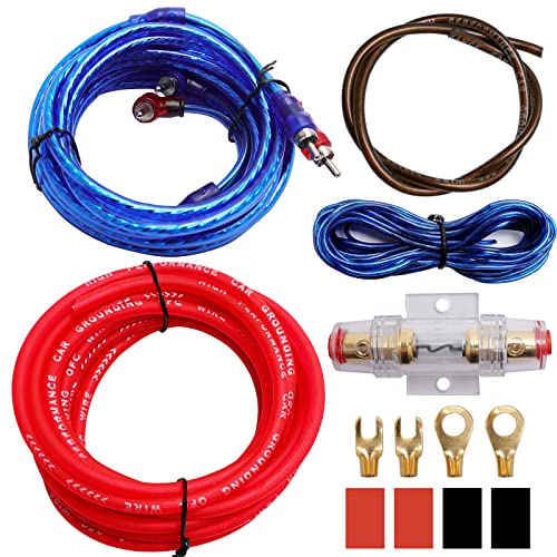 10GA Auto Verstärker Kabelsatz Kfz Verstärker Kabelsatz Anschluss Set Verstärker Endstufe Kabel 1500w Car Audio Wire 4,5 m Stromkabel Endstufen Anschluss Kabelsatz installieren Verbinder Set von Ticeed