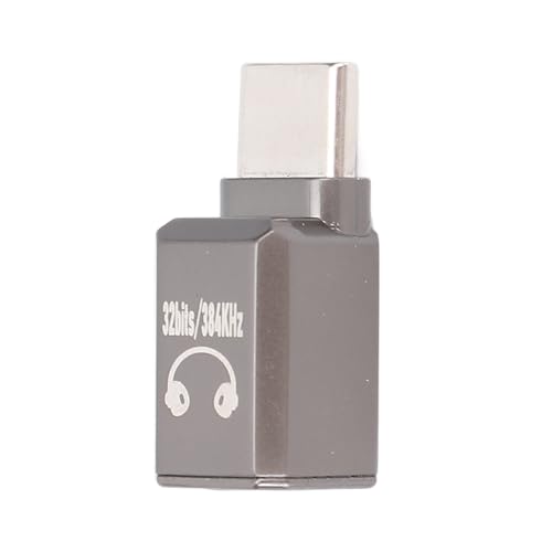 Ticfox USB C Bis 3,5 Mm Jackadapter, 32 Bit 384kHz HiFi DAC Typ C zu Kopfhörer -Sound -Jack Dongle, Kompatibel mit galaxys Phone, 16 Pro 16 Plus (Grau) von Ticfox