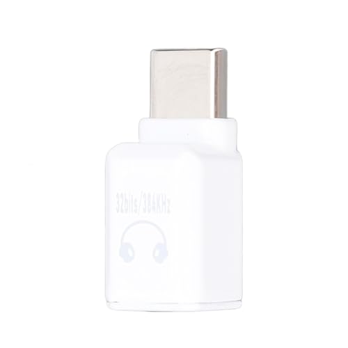 Ticfox USB C Bis 3,5 Mm Jackadapter, 32 Bit 384kHz HiFi DAC Typ C zu Kopfhörer -Sound -Jack Dongle, Kompatibel mit galaxys Phone, 16 Pro 16 Plus (Weiß) von Ticfox