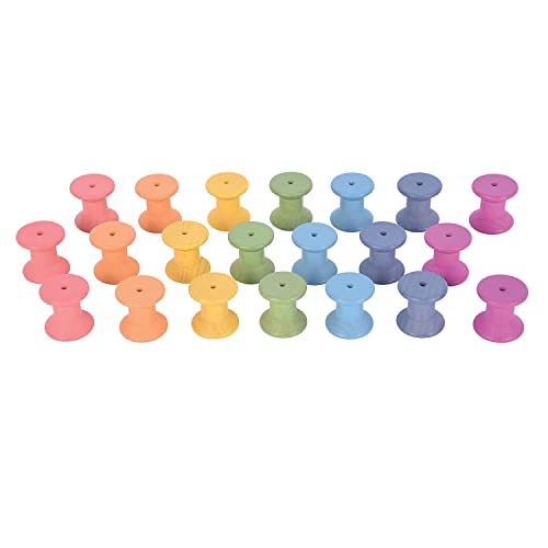 TickiT 73975 Rainbow Wooden Spools - Pack of 21 von tickit