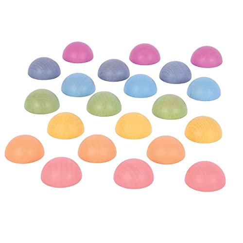 TickiT 73985 Rainbow Wooden Semispheres - Pack of 21 von tickit