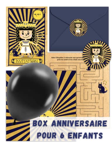 Ticky-Tacky Geburtstags-Box Kleopatra für eine unvergessliche Ägypten-Party | Einladungen, Gastgeschenke, Überraschungstüten und Spiele inklusive | Kinderbox 5 bis 10 Jahre von Ticky-Tacky