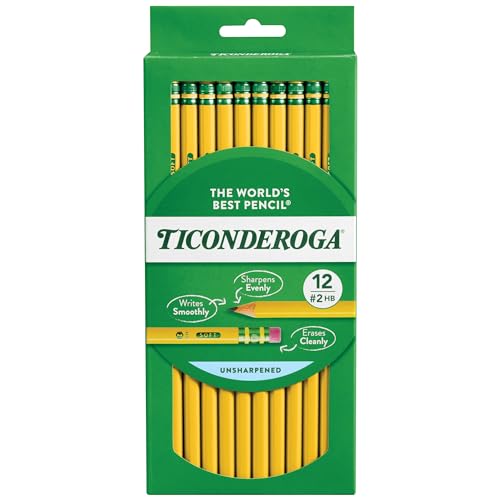 Dixon Ticonderoga wood-cased # 2 Bleistifte Box of 12 (Hang Tab) gelb von Ticonderoga