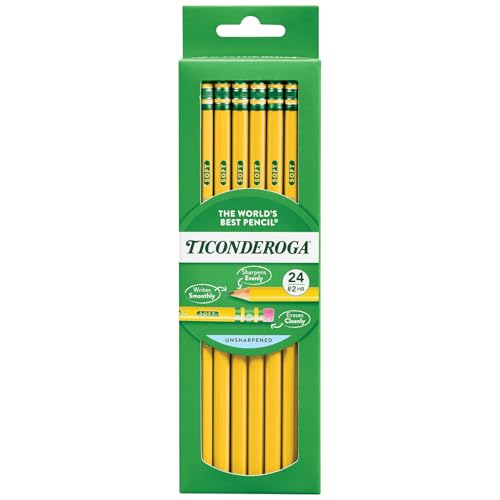 Dixon Ticonderoga wood-cased # 2 Bleistifte box mit 24 gelb von Ticonderoga