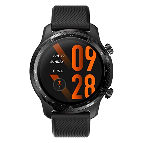 Ticwatch Pro 3 Ultra GPS Smartwatch Qualcomm SDW4100 und Mobvoi Dual Processor System Wear OS Smart Watch für Männer Blutsauerstoff IHB AFiB Erkennung Ermüdungsbewertung 3-45 Tage Batterie, Schwarz von Ticwatch