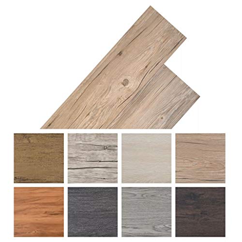 Tidyard Vinyl-PVC Laminat Dielen, Bodenbelag, 5,26 m², Rutschfest, Wasserfest, Schwer Entflammbar, Schimmelbeständig, für Küche, Bad, Flur oder Wohnzimmer, 6 Dekors wählbar - Eichen Braun Tidyard Vinyl-PVC Laminat Dielen, Bodenbelag, 5,26 m², Rutschfest, Wasserfest, Schwer Entflammbar, Schimmelbeständig, für Küche, Bad, Flur oder Wohnzimmer, 6 Dekors wählbar - Eichen Braun von Tidyard