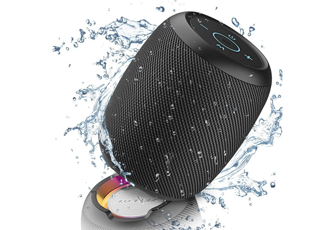 Tidyard ZEALOT S53 Bluetooth-Lautsprecher (Bluetooth, 10 W, Licht, Wasserdicht, Stereo Bass, Dualen Treibern) von Tidyard