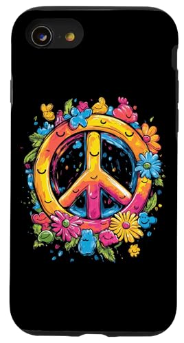 Peace Zeichen der Freiheit Blumen Hippie farbenfrohes Hülle für iPhone SE (2020) / 7 / 8 von Tie Frieden Zeichen Outfit for make love
