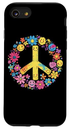 Peace Zeichen der Freiheit Blumen Hippie farbenfrohes Hülle für iPhone SE (2020) / 7 / 8 von Tie Frieden Zeichen Outfit for make love