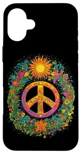 Peace Zeichen der Freiheit Hippie farbenfrohes Hülle für iPhone 16 Plus Peace Zeichen der Freiheit Hippie farbenfrohes Hülle für iPhone 16 Plus von Tie Frieden Zeichen Outfit for make love