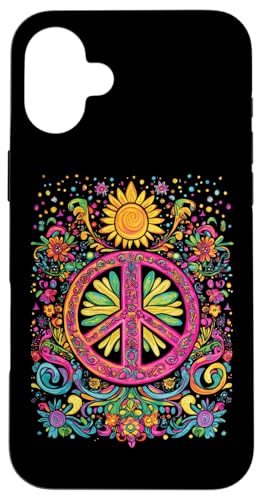 Peace Zeichen der Freiheit Hippie farbenfrohes Hülle für iPhone 16 Plus von Tie Frieden Zeichen Outfit for make love