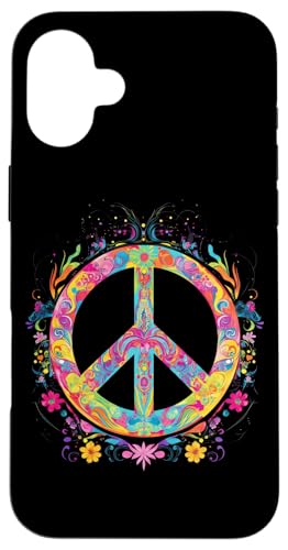 Peace Zeichen der Freiheit Hippie farbenfrohes Hülle für iPhone 16 Plus Peace Zeichen der Freiheit Hippie farbenfrohes Hülle für iPhone 16 Plus von Tie Frieden Zeichen Outfit for make love