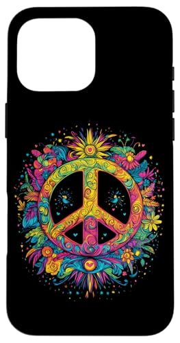Peace Zeichen der Freiheit Hippie farbenfrohes Hülle für iPhone 16 Pro Max Peace Zeichen der Freiheit Hippie farbenfrohes Hülle für iPhone 16 Pro Max von Tie Frieden Zeichen Outfit for make love