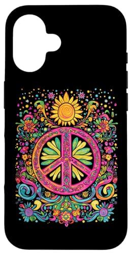 Peace Zeichen der Freiheit Hippie farbenfrohes Hülle für iPhone 16 Peace Zeichen der Freiheit Hippie farbenfrohes Hülle für iPhone 16 von Tie Frieden Zeichen Outfit for make love