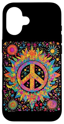 Peace Zeichen der Freiheit Hippie farbenfrohes Hülle für iPhone 16 Peace Zeichen der Freiheit Hippie farbenfrohes Hülle für iPhone 16 von Tie Frieden Zeichen Outfit for make love