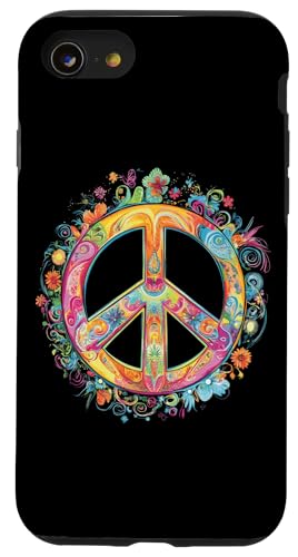 Peace Zeichen der Freiheit Hippie farbenfrohes Hülle für iPhone SE (2020) / 7 / 8 von Tie Frieden Zeichen Outfit for make love