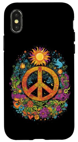Peace Zeichen der Freiheit Hippie farbenfrohes Hülle für iPhone X/XS Peace Zeichen der Freiheit Hippie farbenfrohes Hülle für iPhone X/XS von Tie Frieden Zeichen Outfit for make love