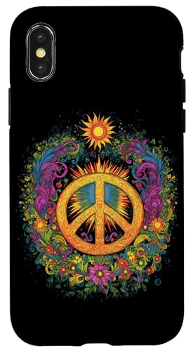 Peace Zeichen der Freiheit Hippie farbenfrohes Hülle für iPhone X/XS Peace Zeichen der Freiheit Hippie farbenfrohes Hülle für iPhone X/XS von Tie Frieden Zeichen Outfit for make love