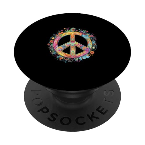Peace Zeichen der Freiheit Hippie farbenfrohes PopSockets Klebender PopGrip Peace Zeichen der Freiheit Hippie farbenfrohes PopSockets Klebender PopGrip von Tie Frieden Zeichen Outfit for make love