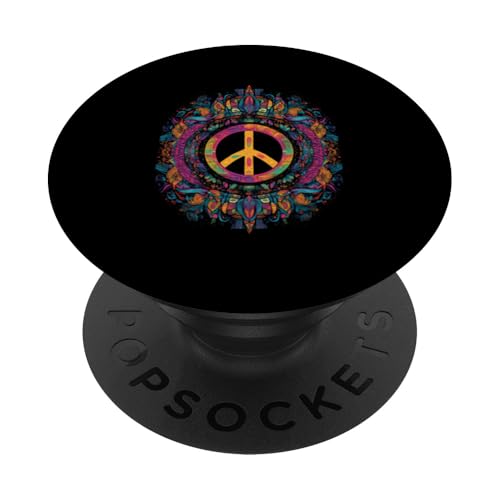 Peace Zeichen der Freiheit Hippie farbenfrohes PopSockets Klebender PopGrip Peace Zeichen der Freiheit Hippie farbenfrohes PopSockets Klebender PopGrip von Tie Frieden Zeichen Outfit for make love