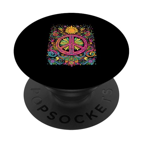 Peace Zeichen der Freiheit Hippie farbenfrohes PopSockets Klebender PopGrip Peace Zeichen der Freiheit Hippie farbenfrohes PopSockets Klebender PopGrip von Tie Frieden Zeichen Outfit for make love