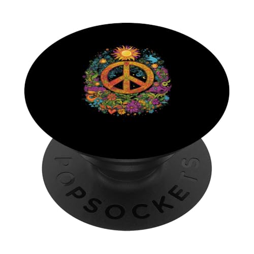 Peace Zeichen der Freiheit Hippie farbenfrohes PopSockets Klebender PopGrip Peace Zeichen der Freiheit Hippie farbenfrohes PopSockets Klebender PopGrip von Tie Frieden Zeichen Outfit for make love