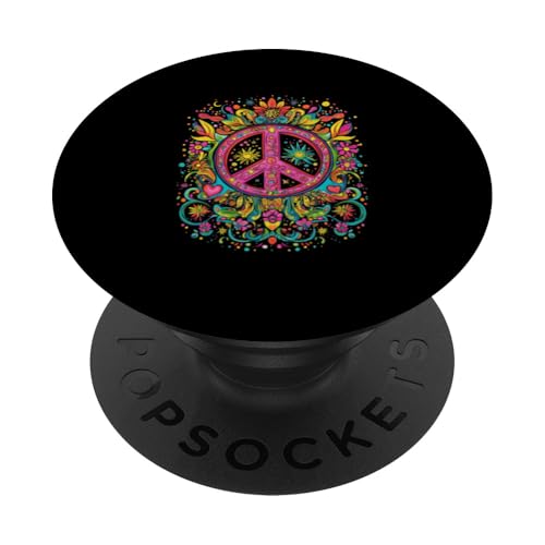 Peace Zeichen der Freiheit Hippie farbenfrohes PopSockets Klebender PopGrip Peace Zeichen der Freiheit Hippie farbenfrohes PopSockets Klebender PopGrip von Tie Frieden Zeichen Outfit for make love