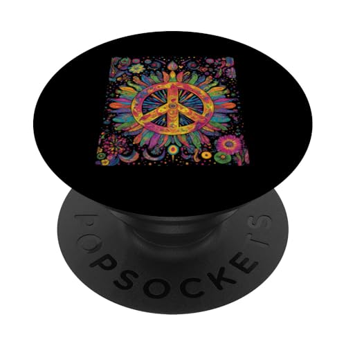 Peace Zeichen der Freiheit Hippie farbenfrohes PopSockets Klebender PopGrip Peace Zeichen der Freiheit Hippie farbenfrohes PopSockets Klebender PopGrip von Tie Frieden Zeichen Outfit for make love