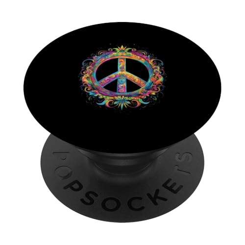 Peace Zeichen der Freiheit Hippie farbenfrohes PopSockets Klebender PopGrip Peace Zeichen der Freiheit Hippie farbenfrohes PopSockets Klebender PopGrip von Tie Frieden Zeichen Outfit for make love