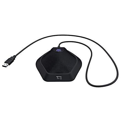 USB Boundary Conference Microphone (TG11) Microphone Capsule (for Recording and Transmitting Meetings, Integrierter Pop Filter, Omnidirektional, Plug & Play, Mute, LED Display, stabiles Metallgehäuse) von Tie Studio