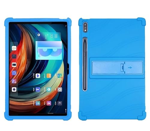 Hülle für Lenovo Tab P12 Cover,Premium Silicone Ultra Schlank leichte Schutzhülle,Stoßfest Silikon Ständer Schutzhülle Case, Ultra Dünn Leicht Cover (Blue) von Tieeyivv